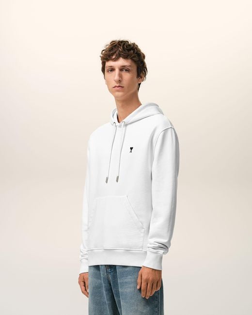 AMI Natural Cotton Hoodie With Ami De Coeur for men