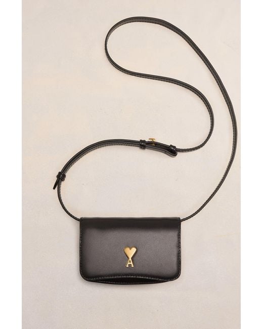 【 AMI 】AMI DE COEUR STRAP CARDHOLDER Khaki Ami de Coeur Strap Card Holder by AMI Paris on Sale
