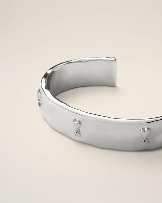 AMI Natural Brass Bracelet With Hammered Ami De Coeur