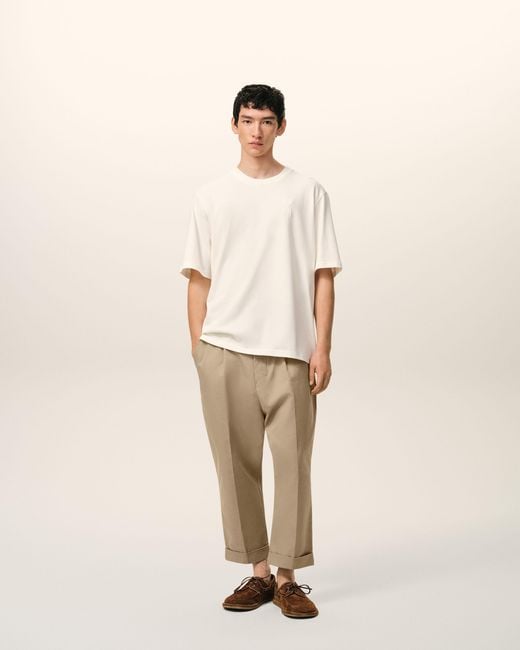 AMI Natural Cotton Carrot Oversized Trousers for men