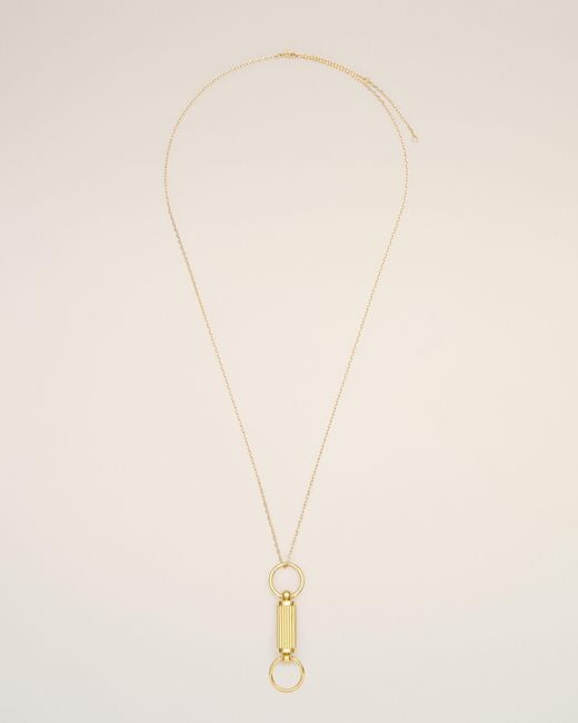 AMI Natural Brass Glasses Pendant Necklace