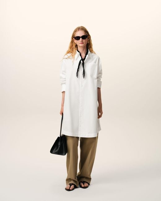 AMI Natural Cotton Ami De Coeur Wide Shirt Dress