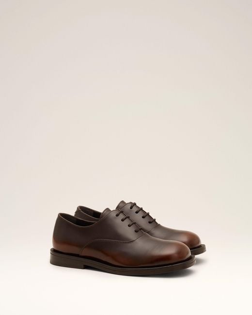 AMI Natural Cow Leather Oxford Shoes