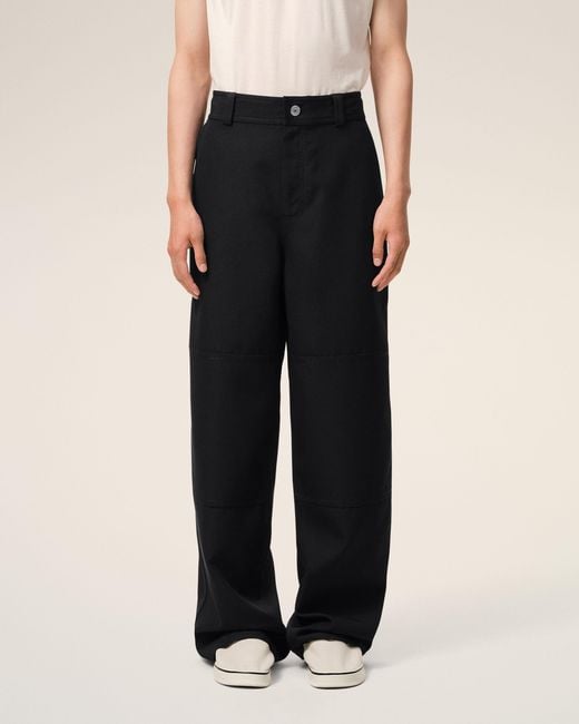 AMI Black New Wool Worker Trousers for men