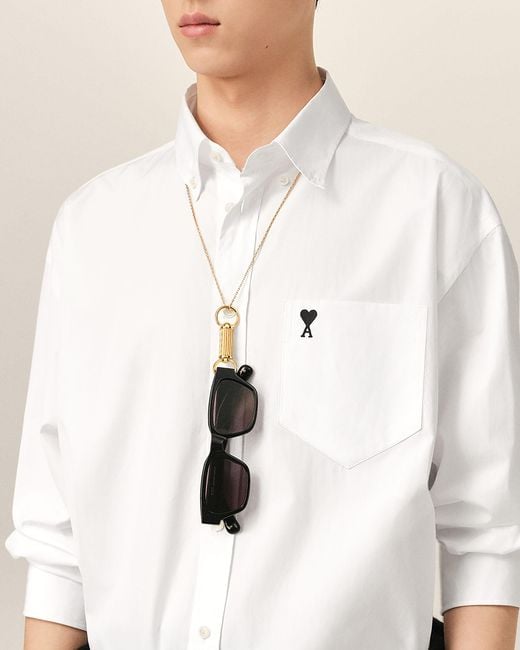 AMI Natural Brass Glasses Pendant Necklace