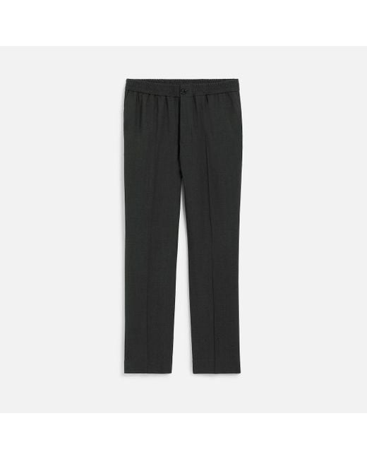 AMI Black Wool Elasticated Waist Trousers for men