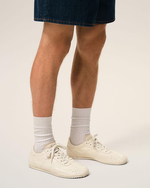 AMI Natural Cow Leather Soft Sneakers