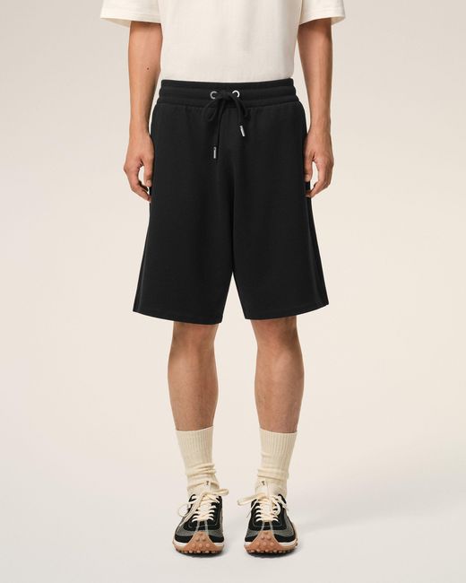 AMI Black Cotton Ami De Coeur Short for men