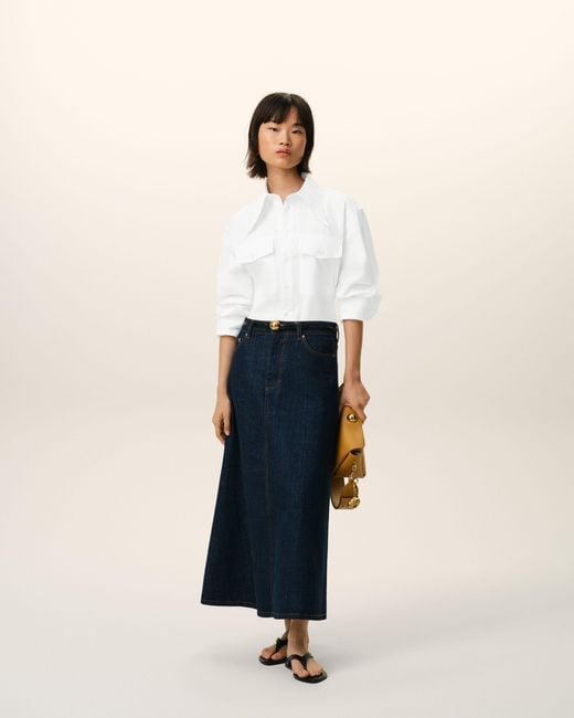 AMI Natural Cotton Sharp Collar Fitted Shirt