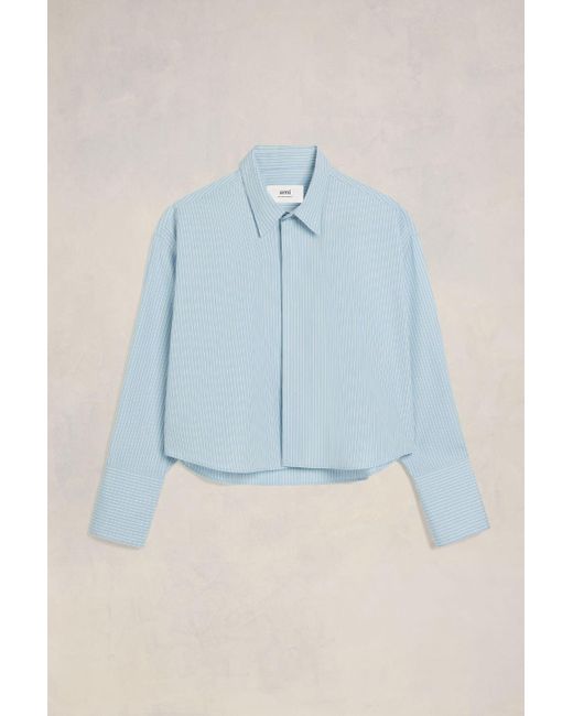 AMI Blue Cropped Shirt for men