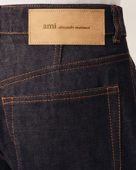 AMI Blue Balloon-Fit Cotton Jeans