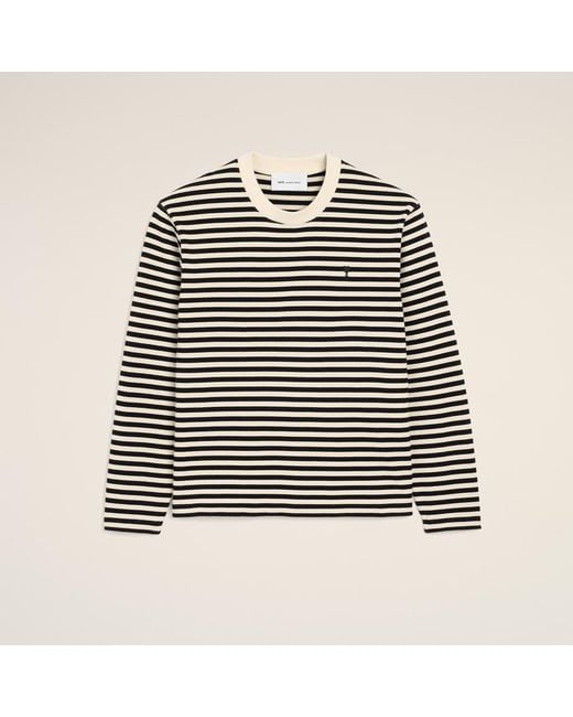 AMI Natural And Mariniere Cotton T-Shirt With Ami De Coeur