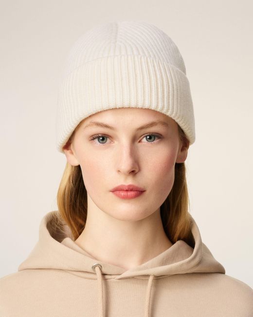AMI Natural Ami De Coeur Mütze Aus Weißer Wolle Weiß