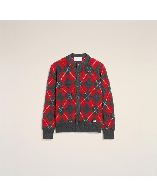 AMI Red Wool Cardigan for men