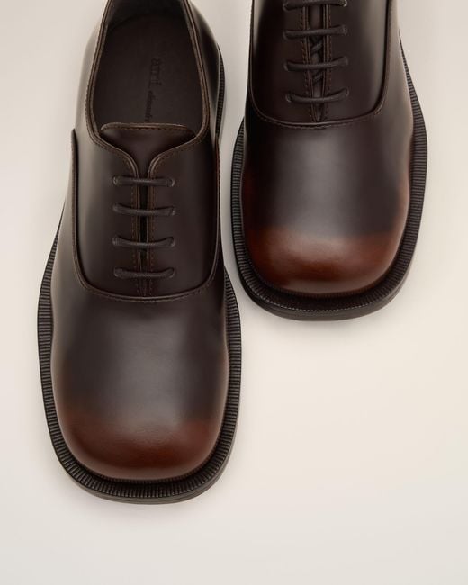 AMI Natural Cow Leather Oxford Shoes
