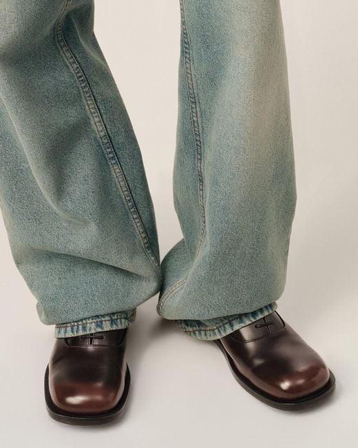 AMI Natural Cow Leather Oxford Shoes