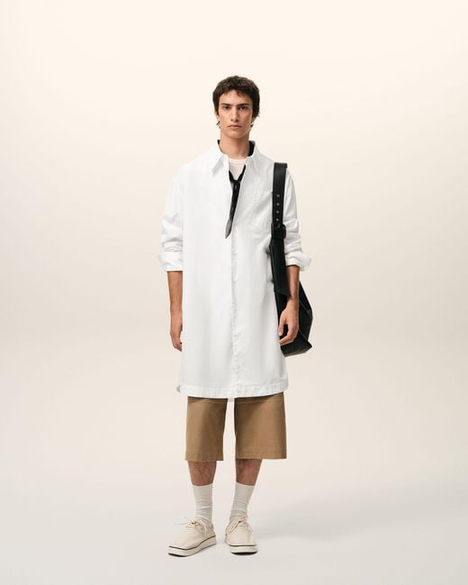 AMI Natural Cotton Ami De Coeur Wide Shirt Dress