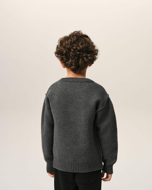 AMI Multicolor Crewneck Wool Sweater With Ami De Coeur