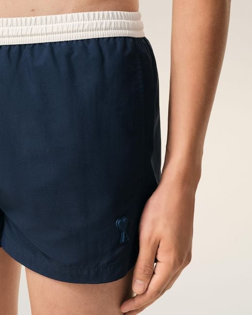 AMI Blue Nylon Short Swimsuit for men