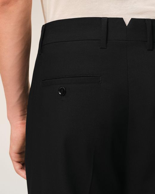 AMI Black Wool Straight Trousers for men