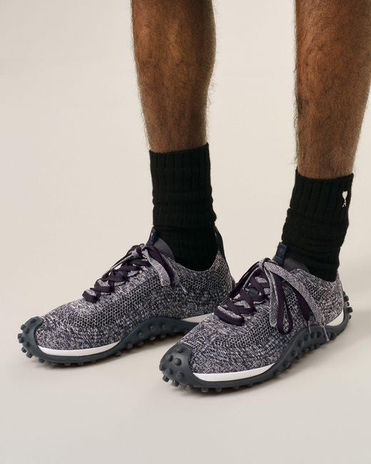 AMI Blue Knit Mirage Sneakers