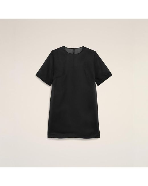 AMI Black Silk Mini Trapeze Dress