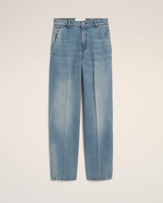 AMI Blue Balloon-Fit Cotton Jeans