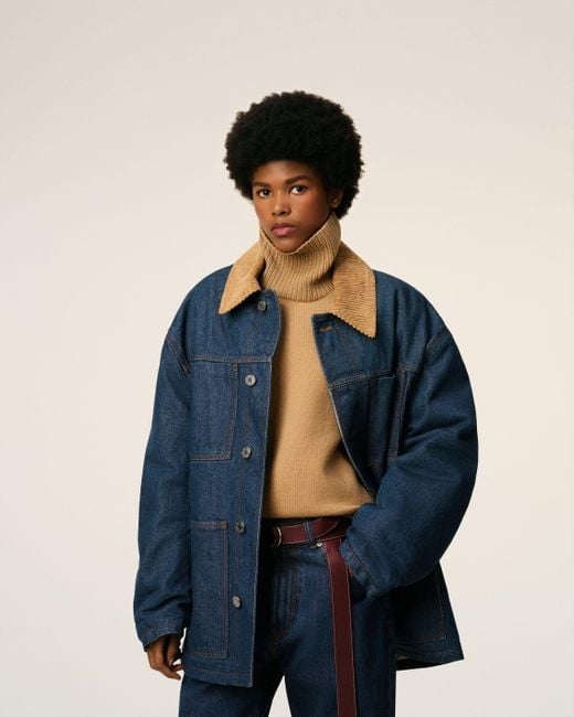 AMI Blue Gepolsterte Worker-Jacke Aus Baumwolle