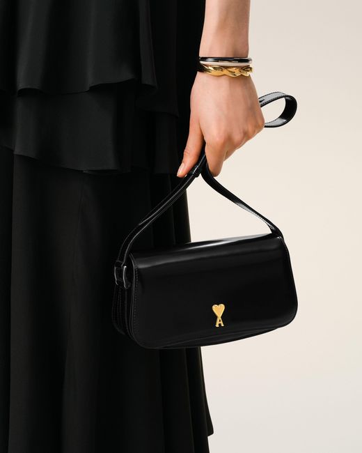 AMI White Cow Leather Shoulder Paris Paris Bag