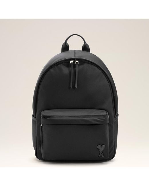 AMI Black Nylon Marcel Backpack