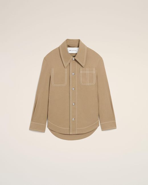 AMI Natural Cotton Worker Buttoned Jacket