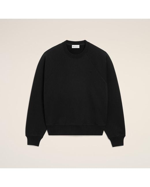 AMI Black Cotton Embossed Ami De Coeur Sweatshirt