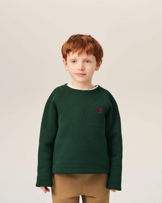 AMI Green Cotton Sweatshirt With Ami De Coeur
