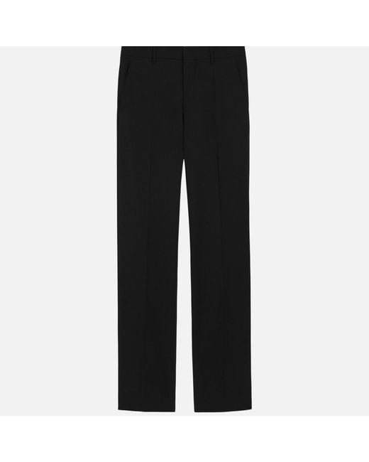 AMI Black Wool Straight Trousers for men