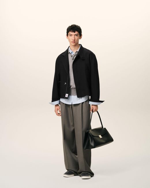 AMI Black New Wool Harrington Jacket for men