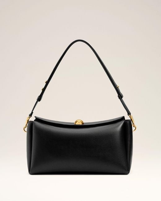 AMI Black Cow Leather Carrousel Medium Bag