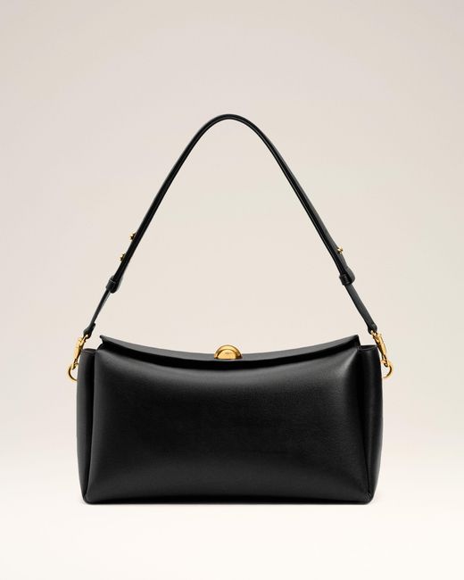 AMI Black Cow Leather Carrousel Medium Bag