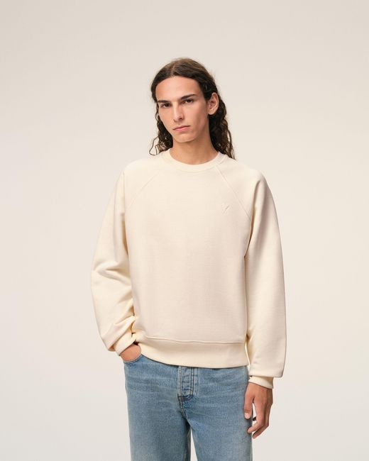 AMI Natural Cotton Embossed Ami De Coeur Sweatshirt