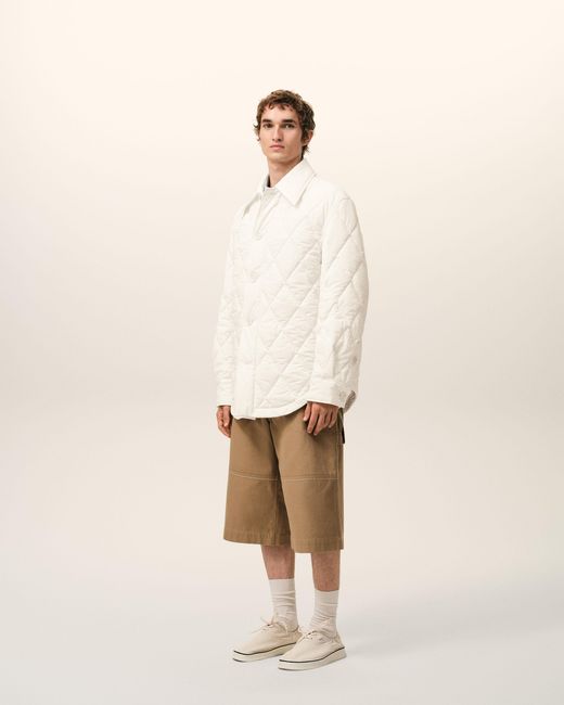 AMI Natural Nylon Padded Buttoned Jacket