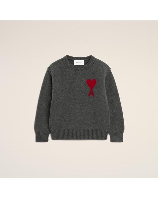 AMI Multicolor Crewneck Wool Sweater With Ami De Coeur