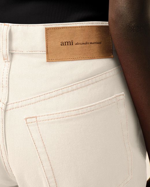AMI Natural Large-Fit Cotton Jeans