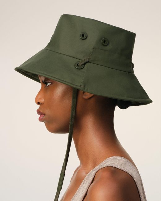 AMI Green Water-Repellent String Bucket Hat