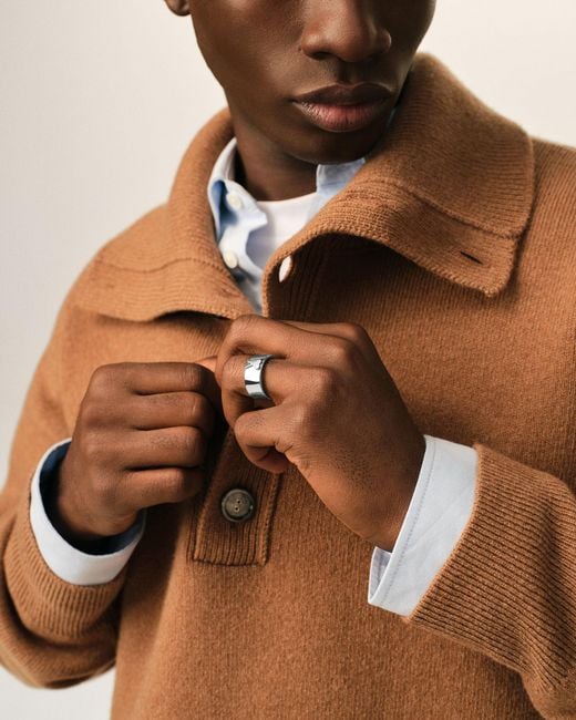 AMI Natural Brass Ring With Hammered Ami De Coeur