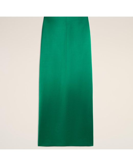 AMI Green Straight Wool And Viscose Skirt