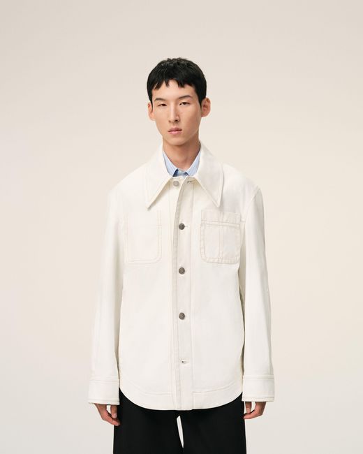 AMI Natural Cotton Worker Buttoned Jacket