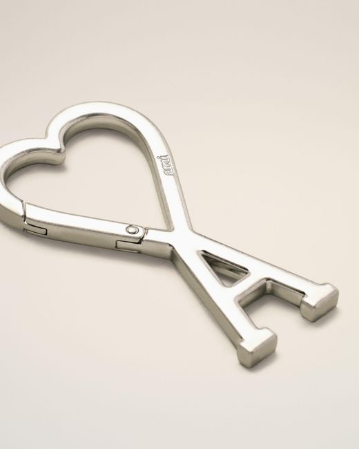 AMI Natural Aluminium Hook Keyring With Ami De Coeur