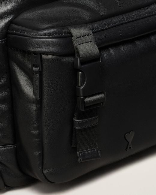 Ami Paris Leather Ami De Coeur Backpack in Gray | Lyst