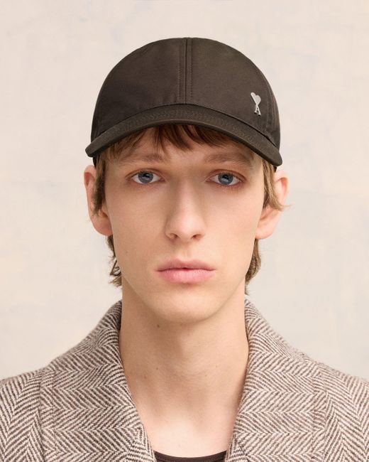 Ami Paris Ami De Coeur Stud Cap in Brown | Lyst