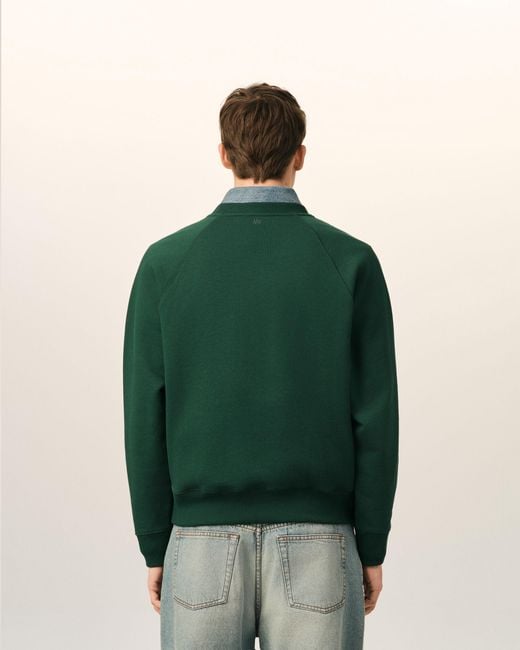AMI Green Cotton "Don'T Forget To Love" Sweatshirt