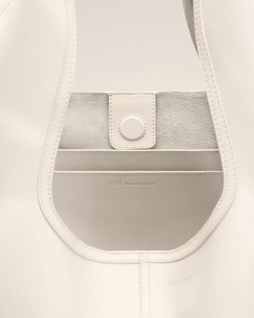 AMI Natural Soft Leather Etienne Hobo Bag